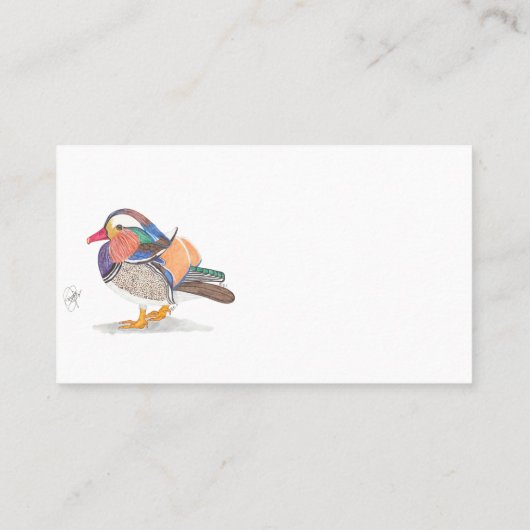 MANDARIN DUCK VISITEKAARTJE (Achterkant)