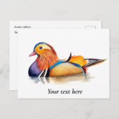 Mandarin Duck Waterverf Painting Briefkaart (Voorkant / Achterkant)