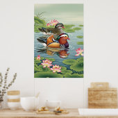 Mandarin Ducks Feng Shui Painting – Love & Harmony Poster (Keuken)