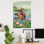 Mandarin Ducks Feng Shui Painting – Love & Harmony Poster (Thuiskantoor)