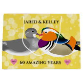 Mandarin Ducks Lovevogels Elk Jubileum Groot Cadeauzakje (Voorkant)