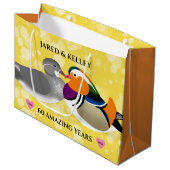 Mandarin Ducks Lovevogels Elk Jubileum Groot Cadeauzakje (Voorkant Gekanteld)