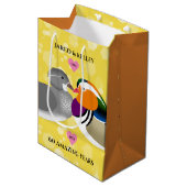 Mandarin Ducks Lovevogels Elk Jubileum Medium Cadeauzakje (Voorkant Gekanteld)