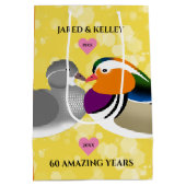 Mandarin Ducks Lovevogels Elk Jubileum Medium Cadeauzakje (Achterkant)