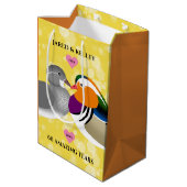 Mandarin Ducks Lovevogels Elk Jubileum Medium Cadeauzakje (Achterkant Gekanteld)