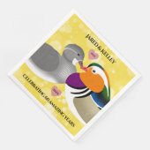 Mandarin Ducks Lovevogels Elk Jubileum Servet (Hoek)