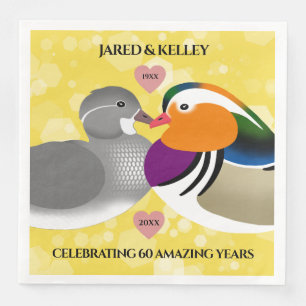 Mandarin Ducks Lovevogels Elk Jubileum Servet