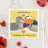 Mandarin Ducks Lovevogels Elk Jubileum Servet (Insitu)