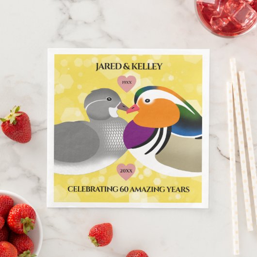 Mandarin Ducks Lovevogels Elk Jubileum Servet (Insitu)