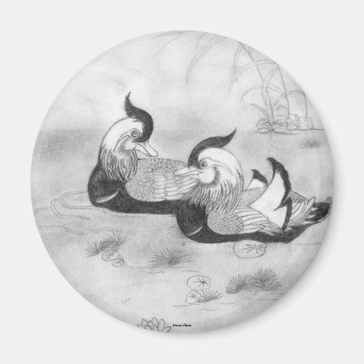 Mandarin Ducks Magnet (Voorkant)