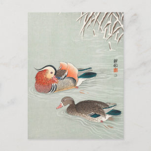 Mandarin Ducks Painting van Ohara Koson Briefkaart