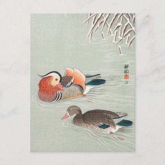 Mandarin Ducks Painting van Ohara Koson Briefkaart (Voorkant)