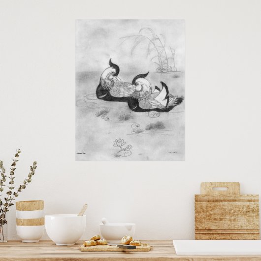 Mandarin Ducks Poster (Keuken)