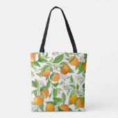Mandarin Fruit Seamless Tropical Pattern, Colorful Tote Bag (Achterkant)