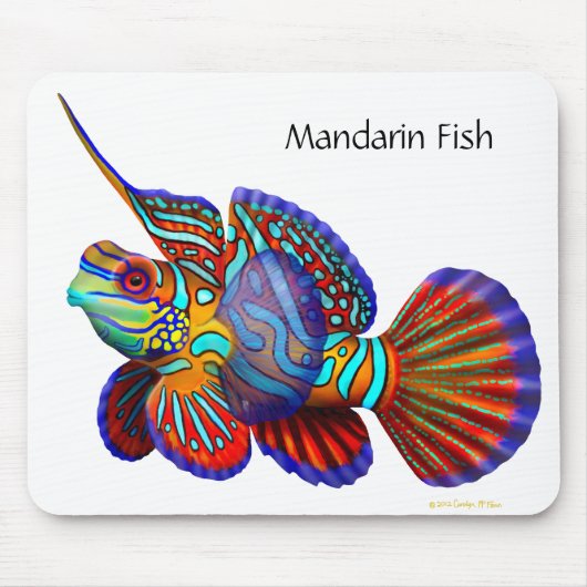 Mandarin Goby Dragonet Fish Mousepad Muismat (Voorkant)