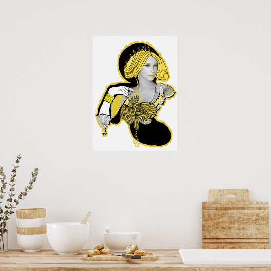 Mandarina Yellow Diva Poster (Keuken)