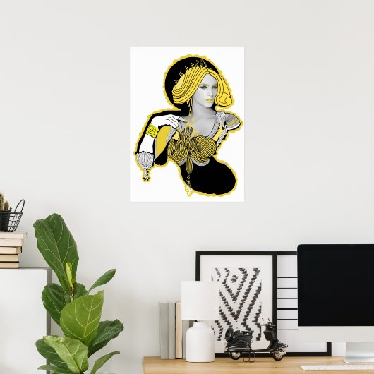 Mandarina Yellow Diva Poster (Thuiskantoor)