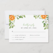 Mandarine Waterverf Bruiloft RSVP Kaartje (Voorkant)