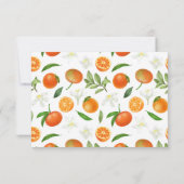 Mandarine Waterverf Bruiloft RSVP Kaartje (Achterkant)