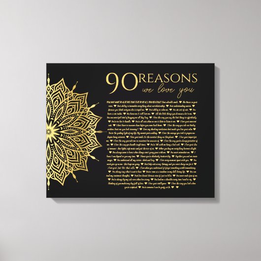 mandela 90 redenen waarom we van je houden oma ver canvas afdruk (Voorkant)