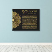 mandela 90 redenen waarom we van je houden oma ver canvas afdruk (Insitu (Houten vloer))