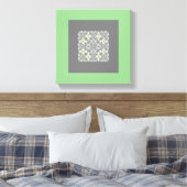 Mandela Abstract Origineel groen lichtgroen grijs  Canvas Afdruk (Insitu (Slaapkamer))