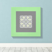 Mandela Abstract Origineel groen lichtgroen grijs  Canvas Afdruk (Insitu (Houten vloer))