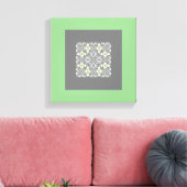 Mandela Abstract Origineel groen lichtgroen grijs  Canvas Afdruk (Insitu (Woonkamer))