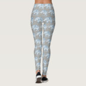 Mandela Blue Elephant on Grey Yoga Leggings (Achterkant)