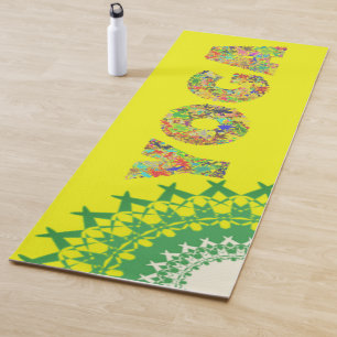 Mandela Yoga-Afbeelding Bright Geel Yoga Mat
