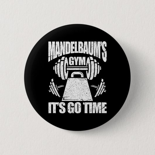 Mandelbaum's Gym Funny Bodybuilding Gym Workout Gi Ronde Button 5,7 Cm (Voorkant)