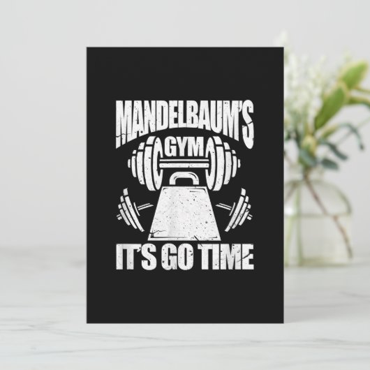 Mandelbaums Gym Funny Bodybuilding Gym Workout Gif Kaart (Staand voorkant)
