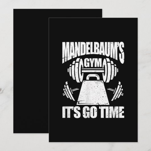 Mandelbaums Gym Funny Bodybuilding Gym Workout Gif Kaart (Voorkant / Achterkant)