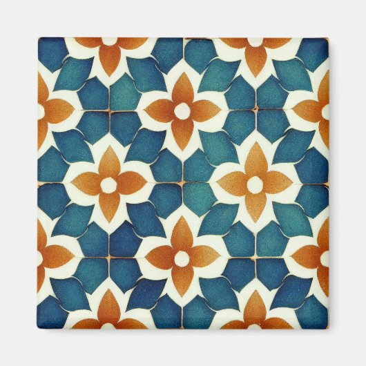 Mandelbrat Moroccan Tile Pattern Magneet (Voorkant)