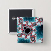 Mandelbrot 7 vierkante button 5,1 cm (Voorkant /achterkant)