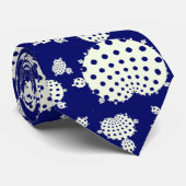 Mandelbrot blauwe en witte haarpunt stropdas (Opgerold)