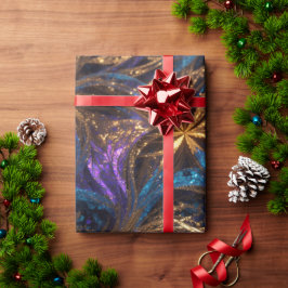 Mandelbrot Bloemen Retro Kleurrijke Gepersonalisee Cadeaupapier