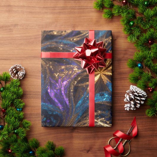 Mandelbrot Bloemen Retro Kleurrijke Gepersonalisee Cadeaupapier (Feestdagen Geschenken)