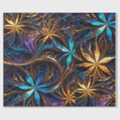 Mandelbrot Bloemen Retro Kleurrijke Gepersonalisee Cadeaupapier (Vlak)