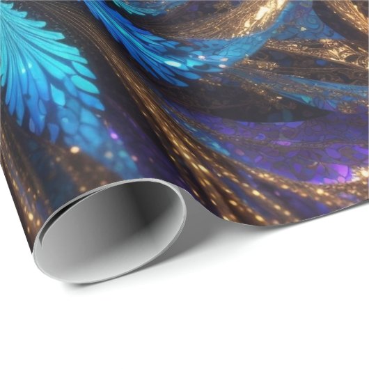 Mandelbrot Bloemen Retro Kleurrijke Gepersonalisee Cadeaupapier (Rol Hoek)