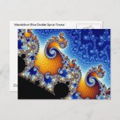 Mandelbrot Blue Double Spiral Fractal Briefkaart (Voorkant / Achterkant)