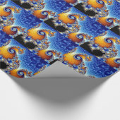 Mandelbrot Blue Double Spiral Fractal Cadeaupapier (Hoek)