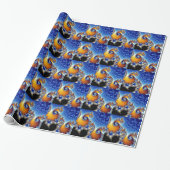 Mandelbrot Blue Double Spiral Fractal Cadeaupapier (Uitgerold)