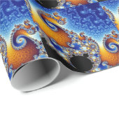 Mandelbrot Blue Double Spiral Fractal Cadeaupapier (Rol Hoek)