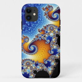 Mandelbrot Blue Double Spiral Fractal Case-Mate iPhone Case