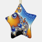 Mandelbrot Blue Double Spiral Fractal Keramisch Ornament (Links)