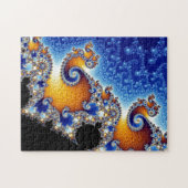 Mandelbrot Blue Double Spiral Fractal Legpuzzel (Horizontaal)
