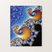 Mandelbrot Blue Double Spiral Fractal Legpuzzel (Verticaal)