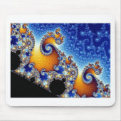 Mandelbrot Blue Double Spiral Fractal Muismat (Voorkant)