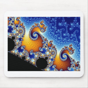 Mandelbrot Blue Double Spiral Fractal Muismat